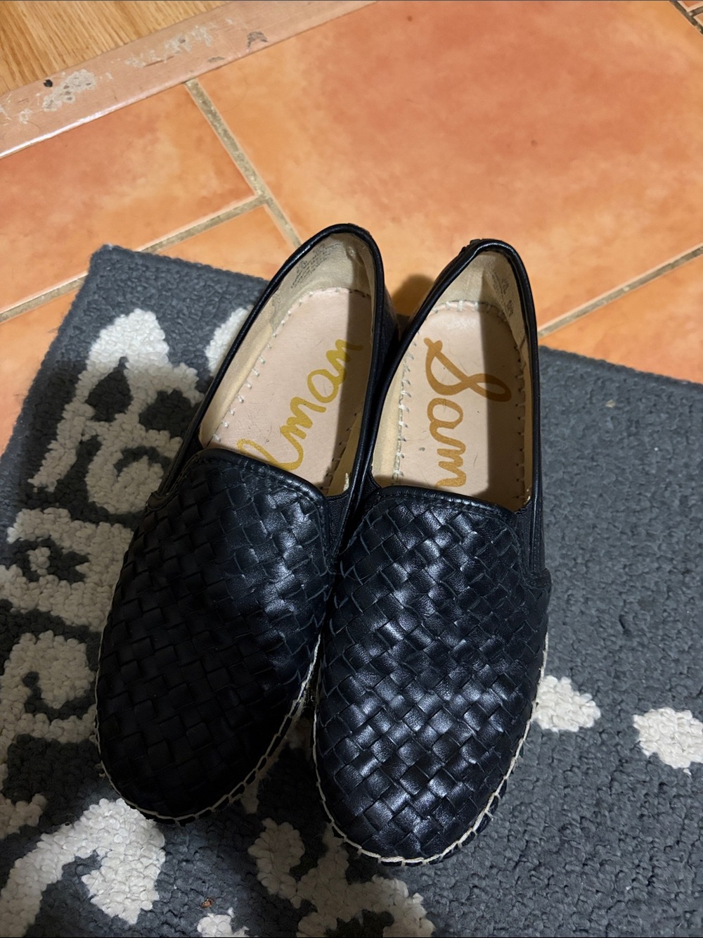 Sam Edelman Black Woven Slip-On Loafers for Men
